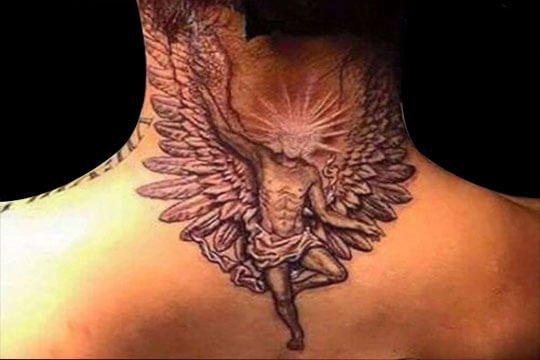 堕落天使纹身图案 第1张